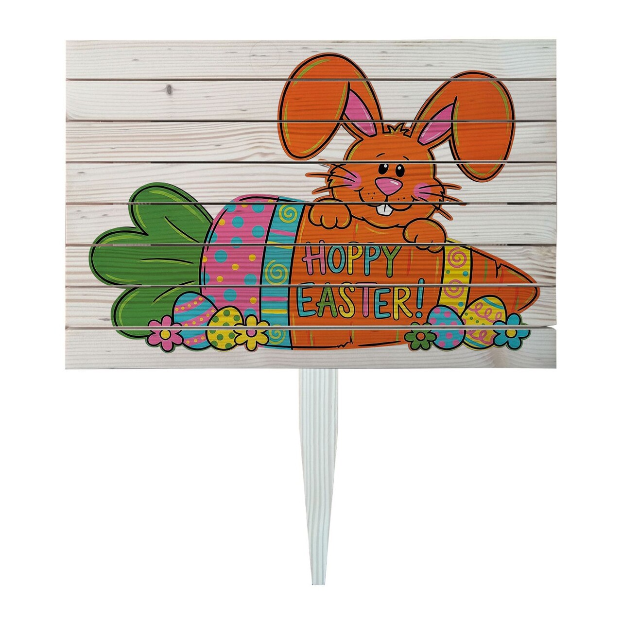 Semn de curte, The Easter Carrot Bunny, 58x38 cm, Multicolor - imagine 3