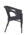 Scaun pentru gradina Alliss, Bizzotto, 58x61x74 cm, ratan/rachita, negru