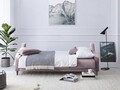 Canapea extensibila, Lilas, Mazzini Sofas, 3 locuri, cu lada de depozitare, 215x94x90 cm, catifea, lavanda
