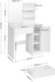 Masa de toaleta cu oglinda / masuta dressing, Vasagle, 80x40x132 cm, PAL/oglinda, alb