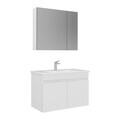 Set Dulap de Baie cu Chiuvetă și Oglindă (2 Piese), Hanah Home, Tivoli 85, Alb mat