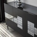 Consola, Neostill, Paris, 180x80x40 cm, PAL, Negru / Fume