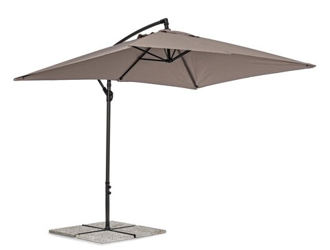 Umbrela pentru gradina/terasa Texas, Bizzotto, 300 x 200 x 260 cm, stalp 48 mm, stalp rotativ 360°, otel/poliester, grej 200