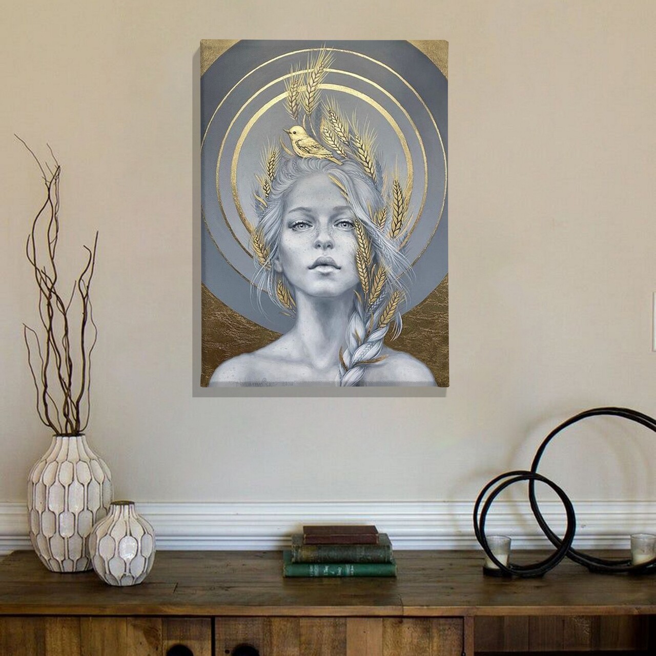 Tablou decorativ ASR_CNV25-14 Cadru: 100% lemn (Grosime: 2 x 3 cm) Multicolor