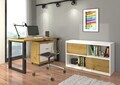 Birou cu dulap ADRK, Maro I, 135x65x75.2 cm, PAL laminat, artisan/negru/alb