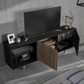 Comoda TV, Cordelia, FRN-9002-3, Lemn / Negru / Pin Atlantic