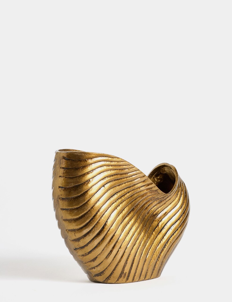 Decoratiune, Oyster, 9x23x28 cm, Poliester, Aur antic - view 3