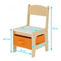 Set birou cu 2 scaune, U-Grow, 61x61x48.3 cm / 28x30x53 cm, MDF, natur