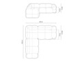 Coltar simetric 4 locuri, Loretto, Cosmopolitan Design, 250x250x68 cm, catifea, albastru petrol inchis