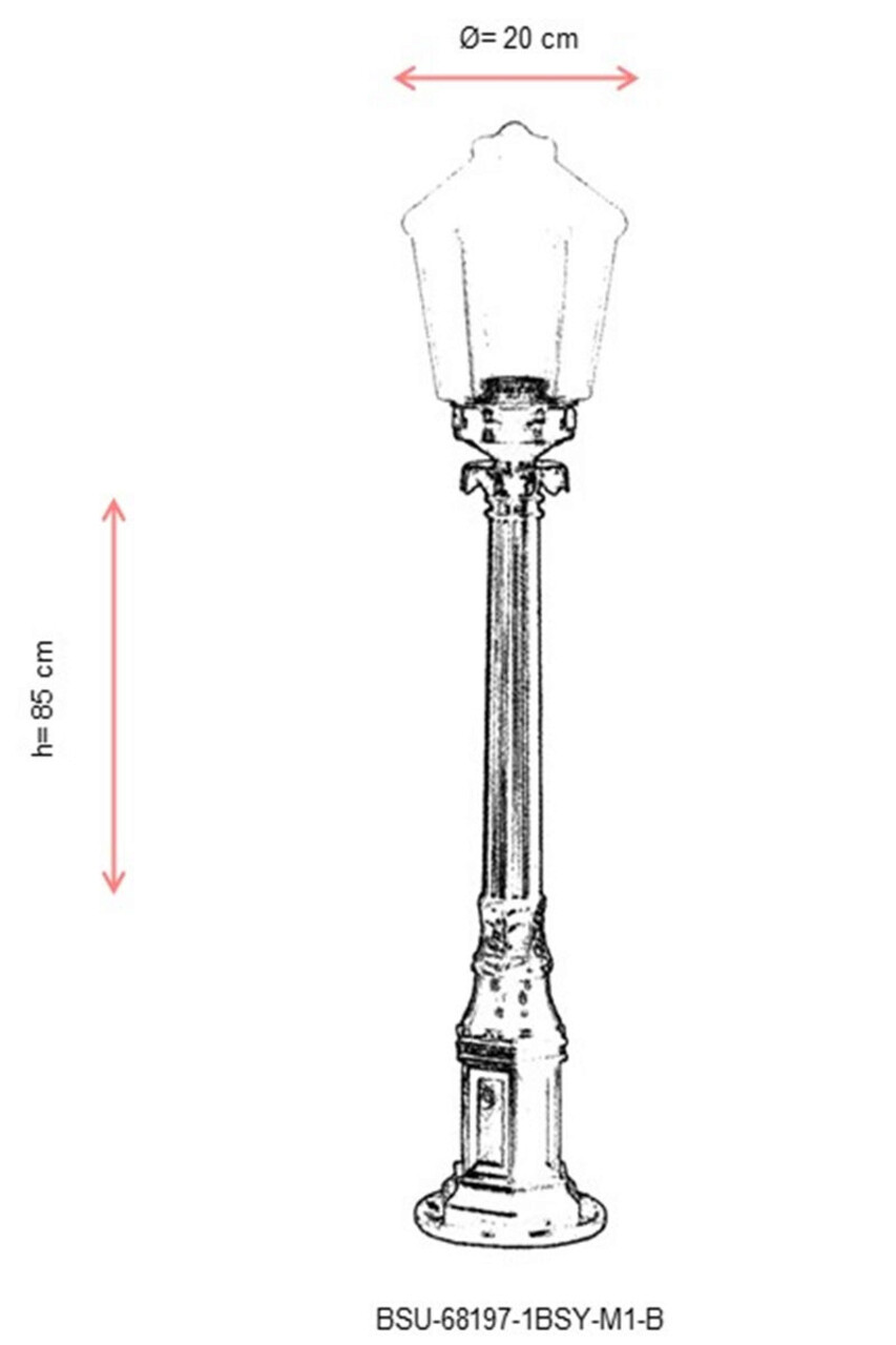 Lampadar de exterior, Avonni, 685AVN1297, Plastic ABS, Negru