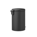 Cos de gunoi cu pedala, Brabantia, NewIcon Mineral Infinite Grey, 20 L, 38x29x46.7 cm, otel, gri