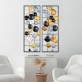 Decoratiune de perete, Camber, Metal, Latime: 32 cm / Inaltime: 92 cm / Adancime: 4 cm (2 bucati), Multicolor