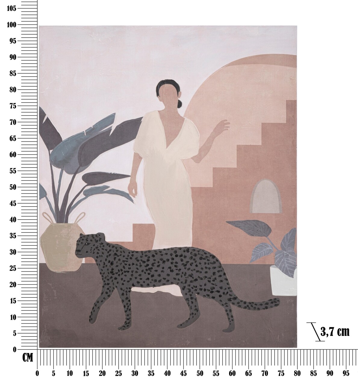 Tablou decorativ Lady -C, Mauro Ferretti, 80x100 cm, lemn pin/canvas pictat manual