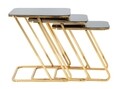 Set 3 masute Simple, Mauro Ferretti, 44x50.5x55.5 cm, fier, negru/auriu