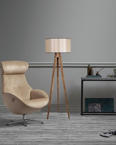 Lampadar, Luin, 8285-4, E27, 60 W, lemn/textil Iluminat