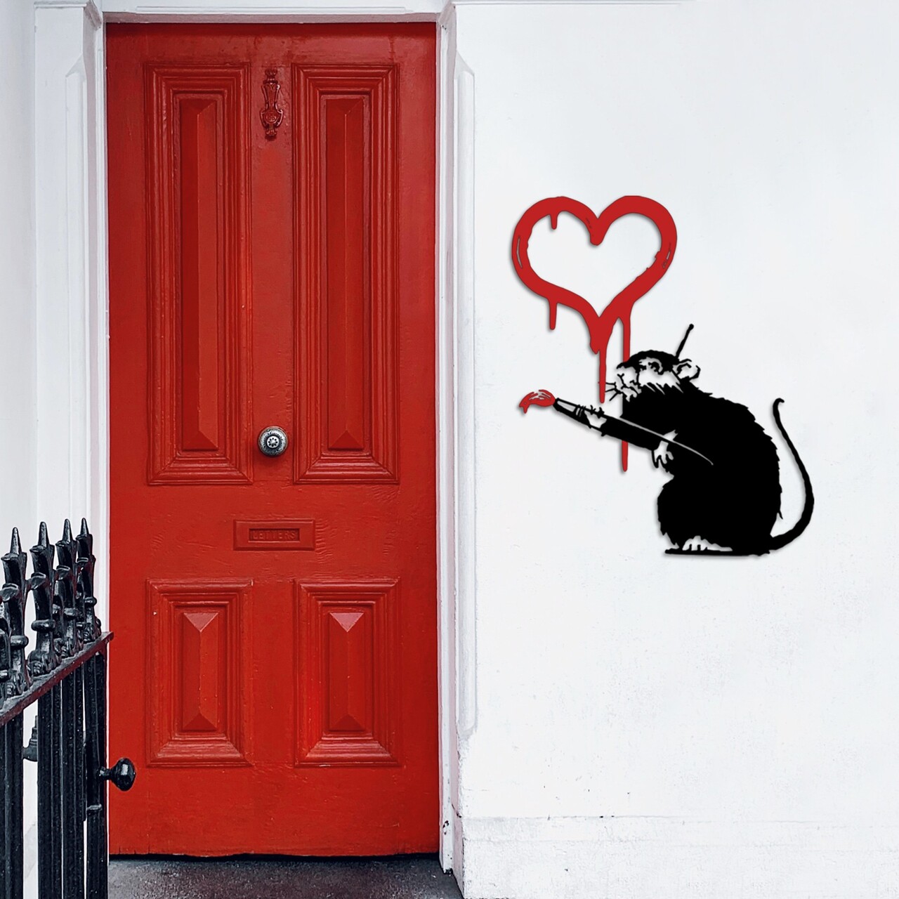 Decoratiune de perete, Banksy Metal 08, (Grosime: 1,5 mm), Alb - view 4