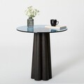 Masuta de cafea, Neostill, Thales, 50x50x50 cm, Sticla temperata, Negru/Albastru