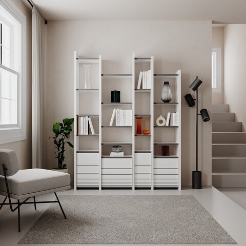 Biblioteca Arya, Decortie, 127x27x165 cm, PAL melaminat 127x27x165