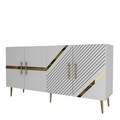 Consola, Olivia, Fuga KB150, 150x75x35 cm, PAL, Alb/Auriu