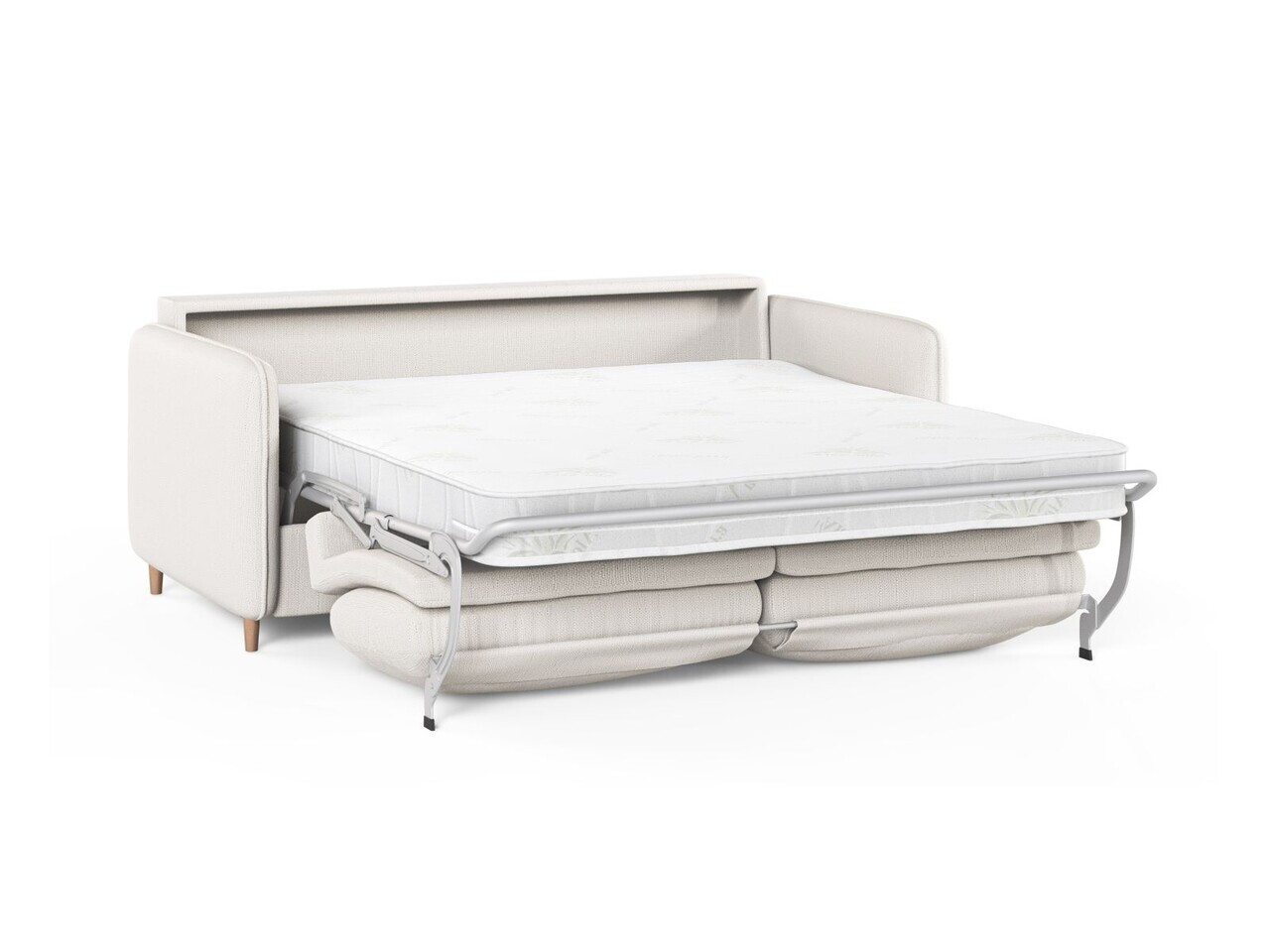 Canapea extensibila 3 locuri, Simo, Micadoni Home, 184x102x95 cm, tesatura structurata, alb — imaginea 4