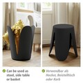 Scaunel pentru baie Comiso, Wenko, 44.5x46 cm, plastic/poliuretan, negru