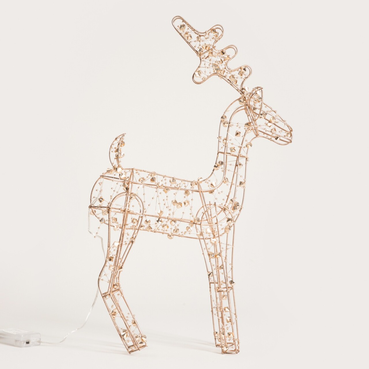 Decoratiune luminoasa ren Kaice, Homla, 38 cm, fier/plastic, auriu - 1 | YEO