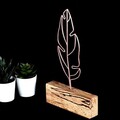 Decoratiune, Feather Mini, 17x30x3.5 cm, Metal, Bronz