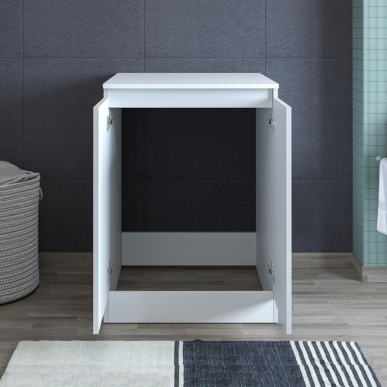 Dulap masina de spalat, Hanah Home, 1552, MDF-LAM, Alb mat — imaginea 4