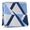 Cuvertura matlasata 2 fete Single Triangle, Gift Decor, 180 x 260 cm, poliester, albastru/alb