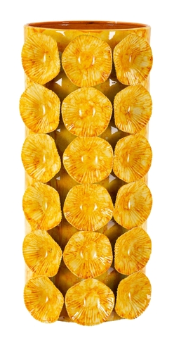 Vaza decorativa Drop, Mauro Ferretti, 16x15x33 cm, fier, galben