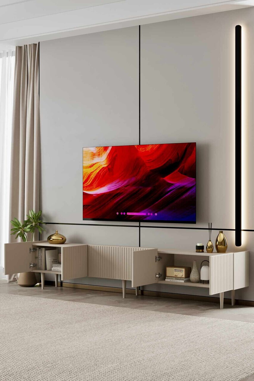Comoda TV, Hanah Home, Capella 240, 240x50x29 cm, MDF, Gresie - view 3