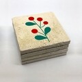 Set 4 suporturi de pahar TBA27581, Taylor, 10x10x1 cm, piatra, multicolor