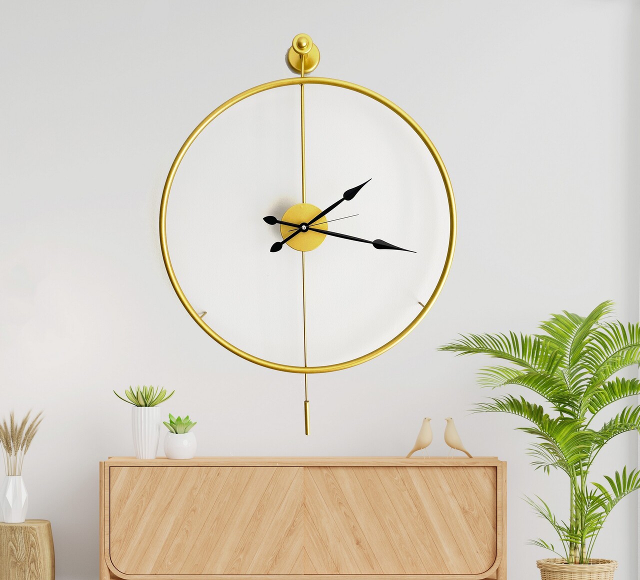 Ceas de perete, Mclock-00101, Lățime: 58 cm Înălțime: 80 cm Adâncime: 7 cm, Auriu - view 2