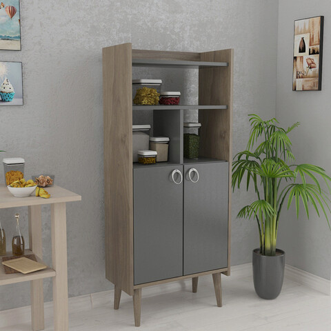 Dulap multifunctional, Lagomood, Lagomood Kiler, 60x140x30 cm, Antracit / Nuc Lagomood