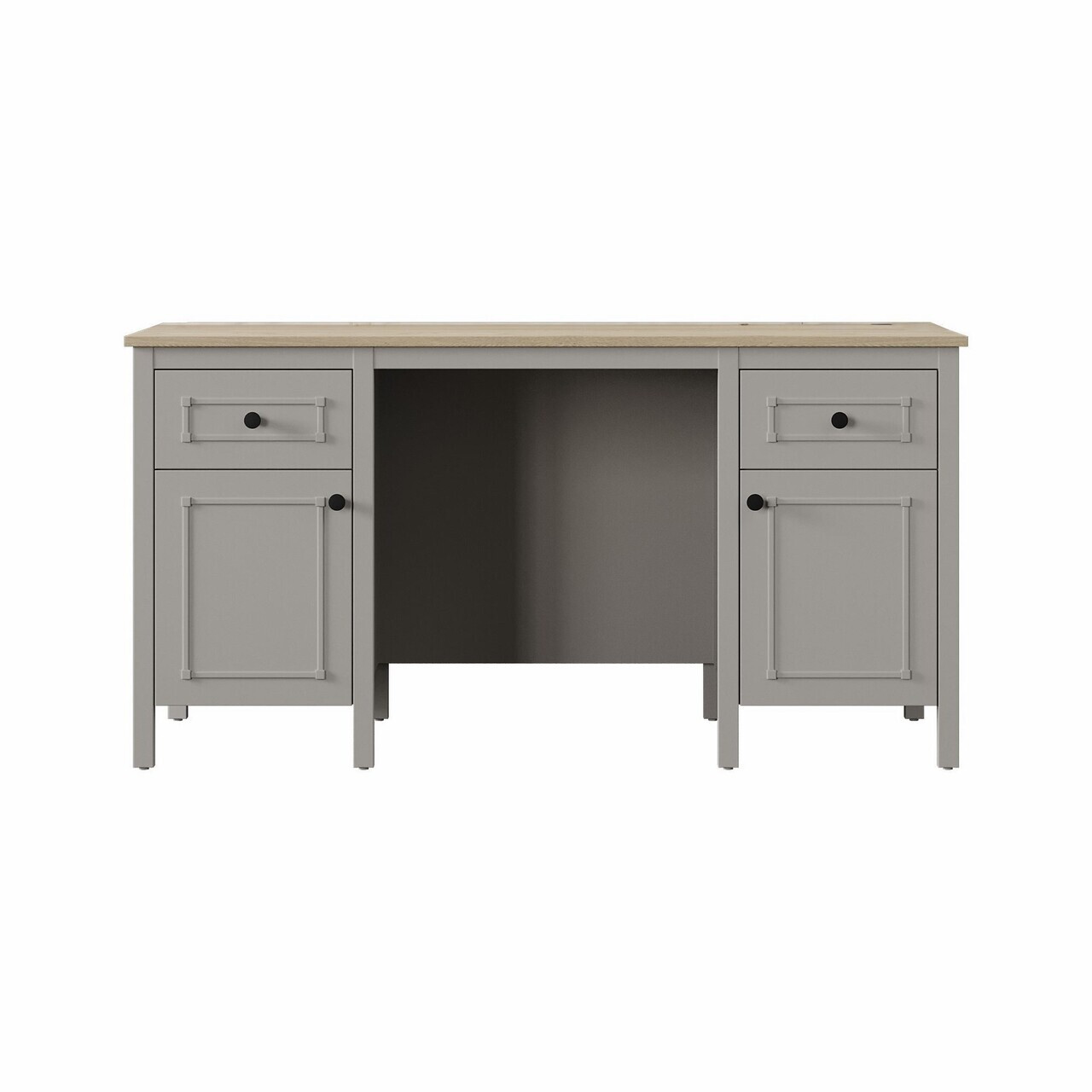 Birou, Hanah Home, Sento, 150x77.3x65 cm, PAL MELAMINAT, Gri / Stejar — imaginea 3
