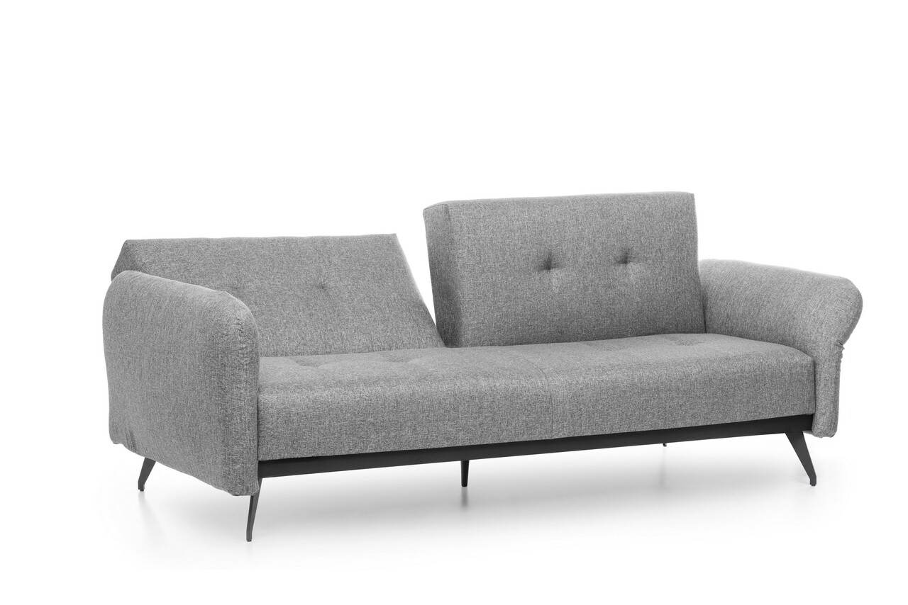 Canapea Extensibila Ron Sofabed, Futon, 3 Locuri, 190x125 Cm, Metal, Gri