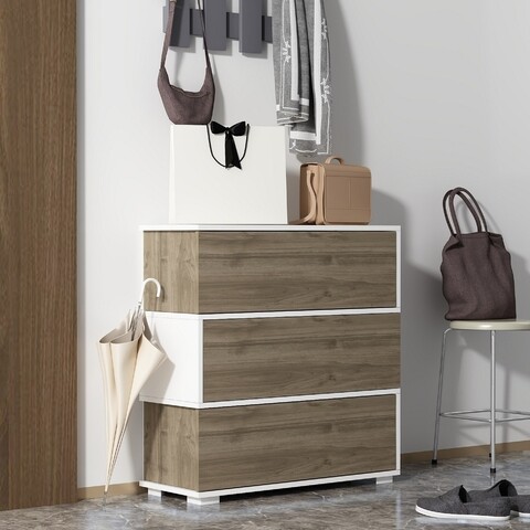Pantofar, olivia, aris, 90 x 93 x 35 cm, pal melaminat, nuc/alb