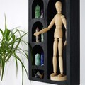 Raft de perete, Evila Originals, Cry004-S, 26x40x6 cm, Lemn masiv, Negru