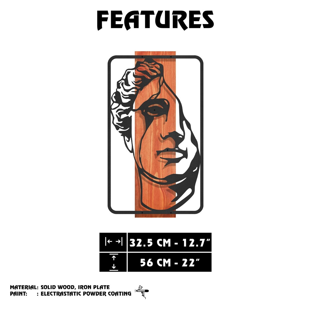Decoratiune de perete, Imperium -4, Cadru: Lemn (Grosime: 2 cm), Roșu/Negru — imaginea 8
