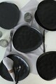 Set farfurii, Keramika, 275KRM2167, Ceramica , Nu absoarbe apa, Negru mat
