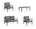 Set mobilier pentru gradina / terasa 4 piese, Ernst, Bizzotto, gri carbune