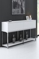 Set mobilier living, Bexley, Lord, PAL, Alb / Argintiu
