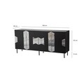 Consola, Neostill, Vienna, 180x80x40 cm, PAL, Negru / Fume
