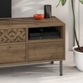Comoda TV, Decortie, Heaton, 144.6 x 48.4 x 35.6 cm, pal melaminat, nuc