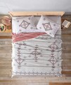 Set cuvertura de pat dubla Pique, 4 piese, 220x240 cm, 100% bumbac, Cotton Box, Edwin, maro scortisoara