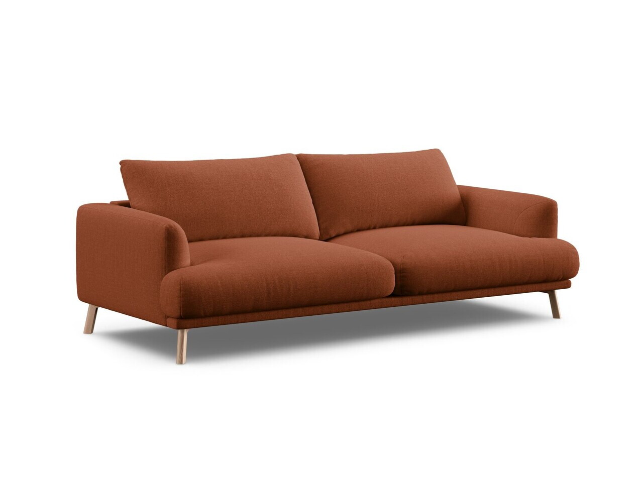 Canapea 3 locuri, Naomi, Micadoni Home, 200x95x75 cm, tesatura structurata, caramiziu — imaginea 5