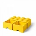 Cutie de depozitare LEGO, 2 sertare, 940 ml, polipropilena, galben