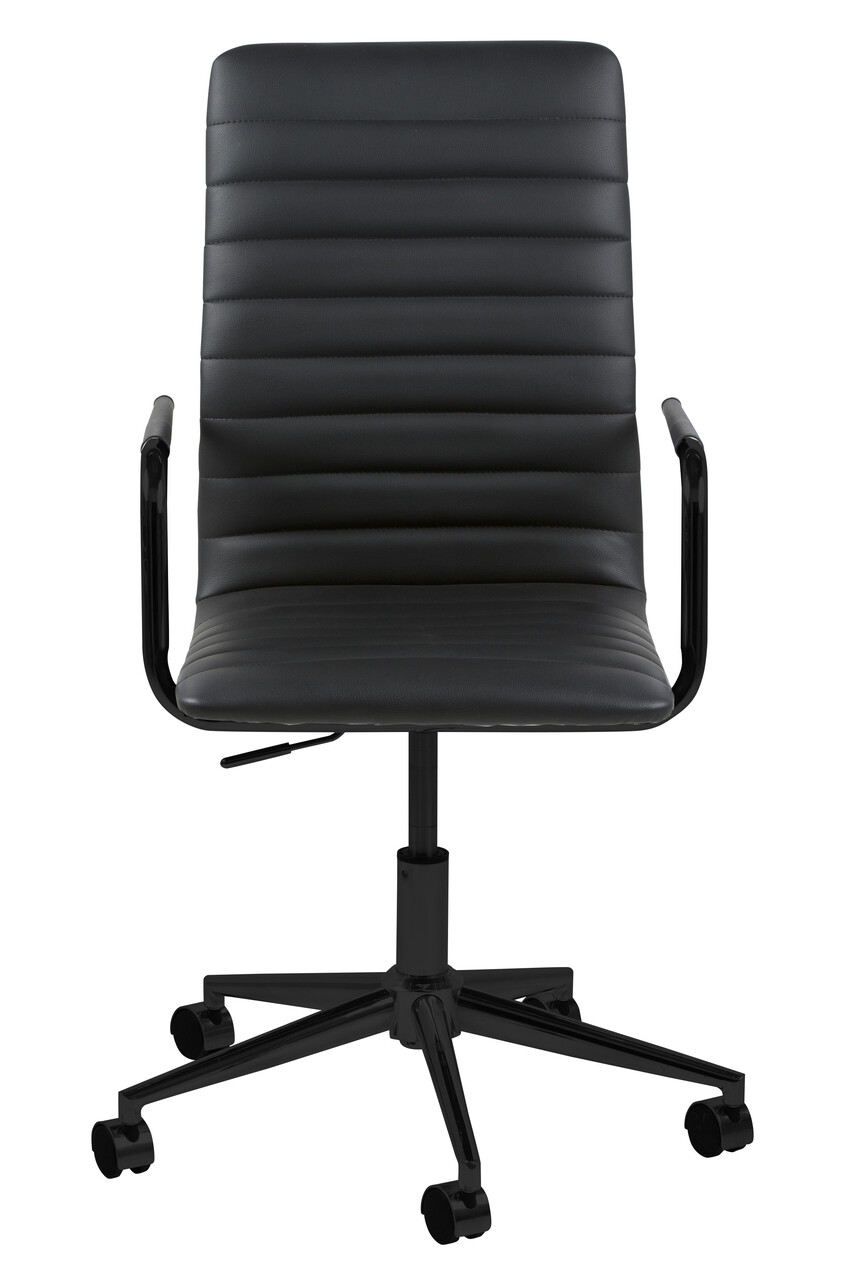 Scaun de birou Winslow, Actona, 51x58x103 cm, rotativ, piele ecologica/otel, negru - view 4