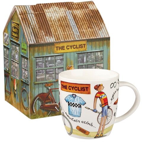 Cana in cutie cadou, the cyclist, churchill, portelan fine china, 400 ml