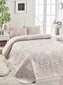 Set cuvertura Single 160x220 cm, 2 piese, Kraliçe - Mink, EnLora Home, 65% bumbac/35% poliester